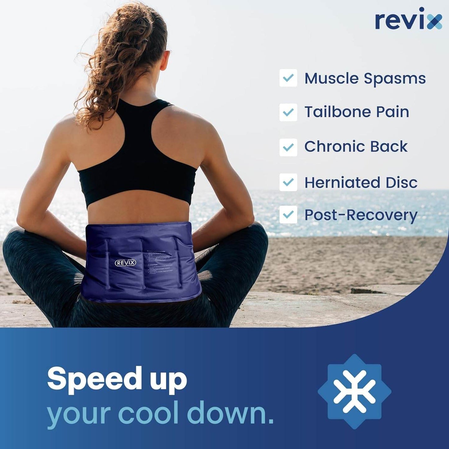 Reusable Gel Ice Pack for Injuries – 16x9" Cold Compress design, Navy.