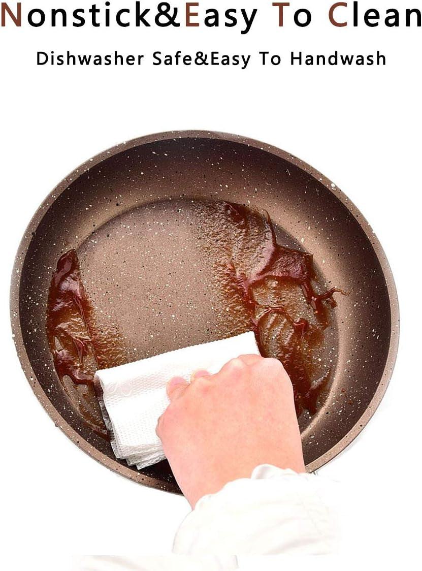 Nonstick Frying Pan, Best Nonstick Omelette Skillet, Stone Coating Cooking Pan, Dishwasher Safe, Induction Compatible(9.5Inch)