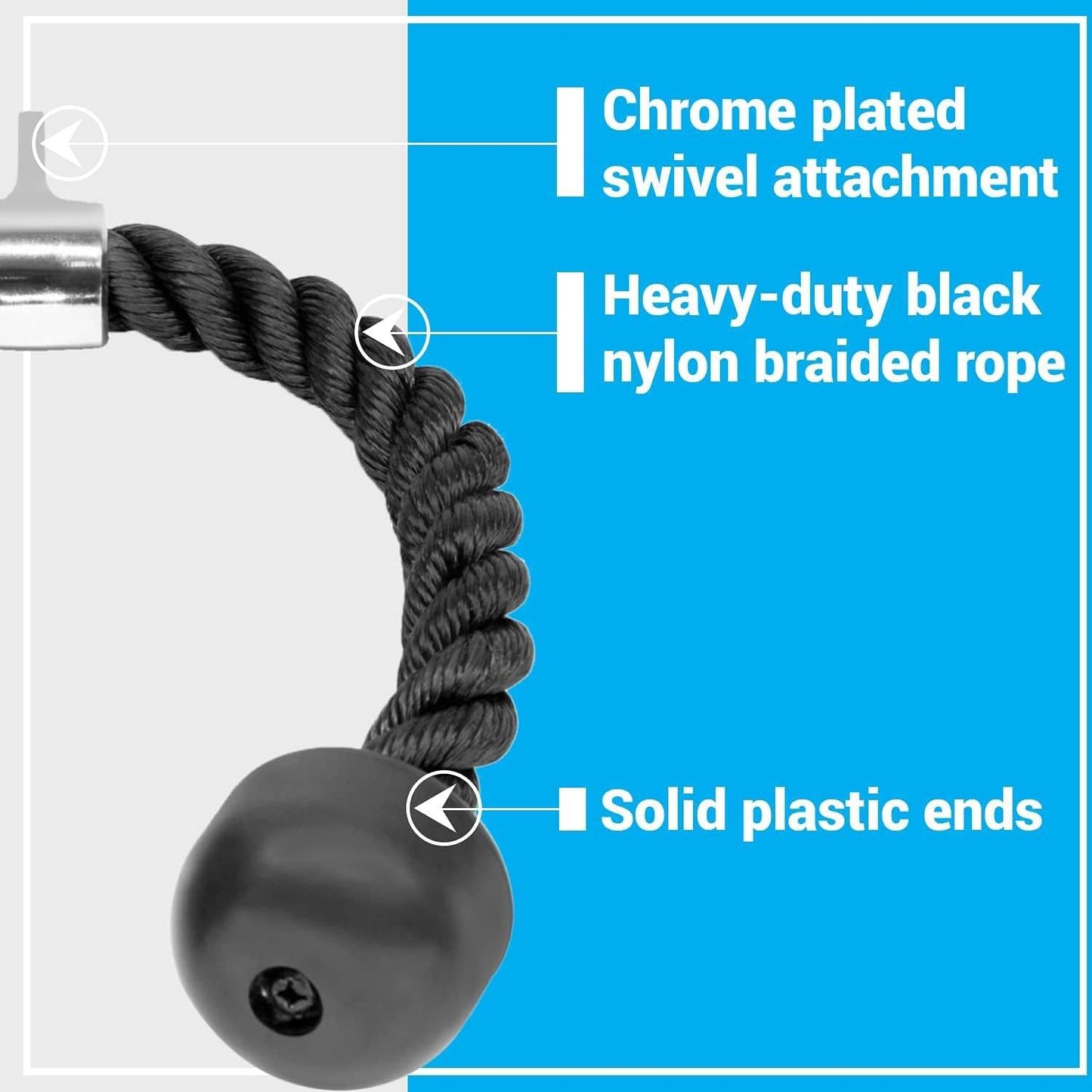 Combo Tricep Press down Cable Attachment - Cable Machine Accessories for Home Gym with Multi Option