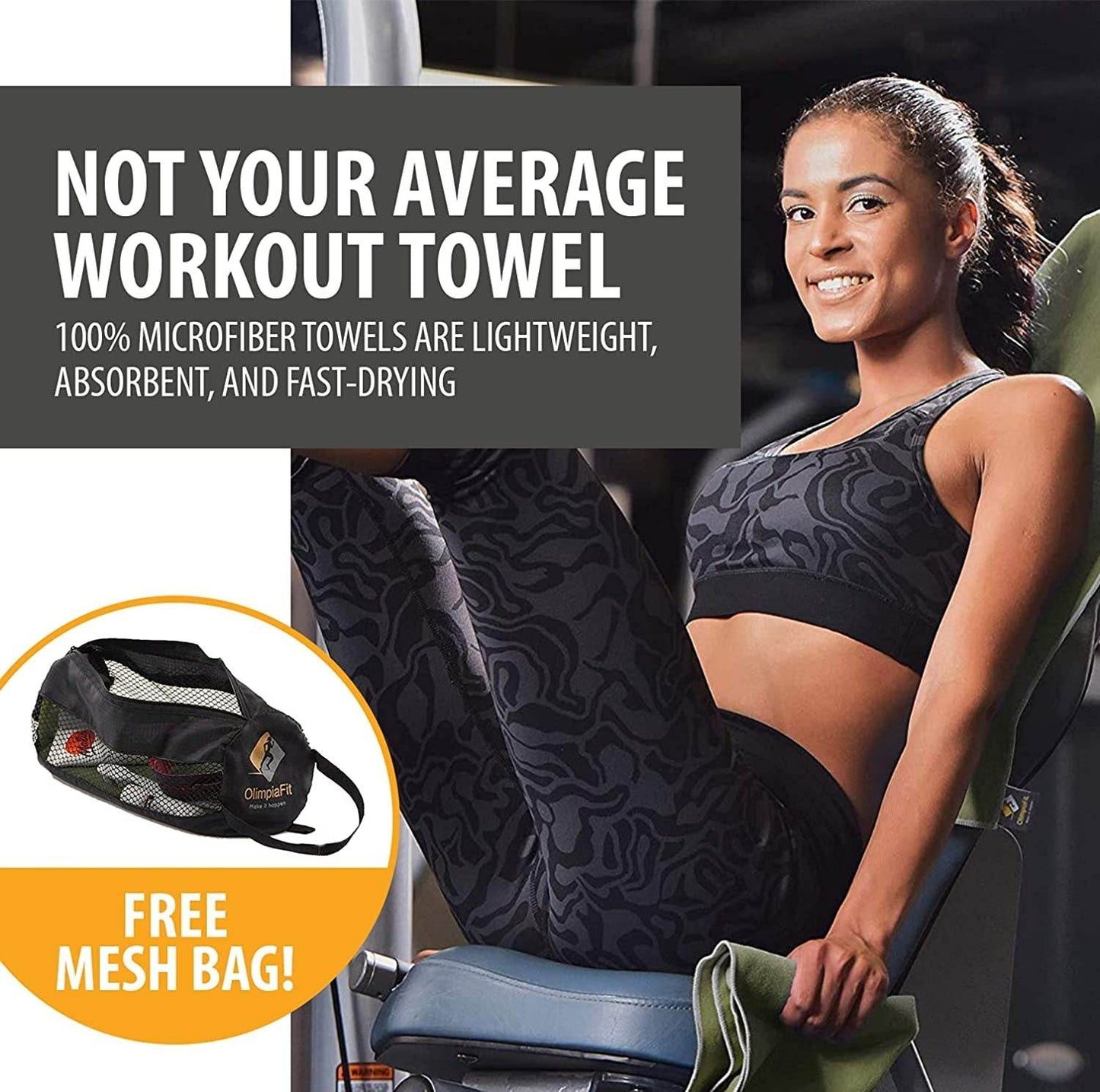 Quick Dry Microfiber Towels – 3-Pack Lightweight Travel Set is w/ Bag.