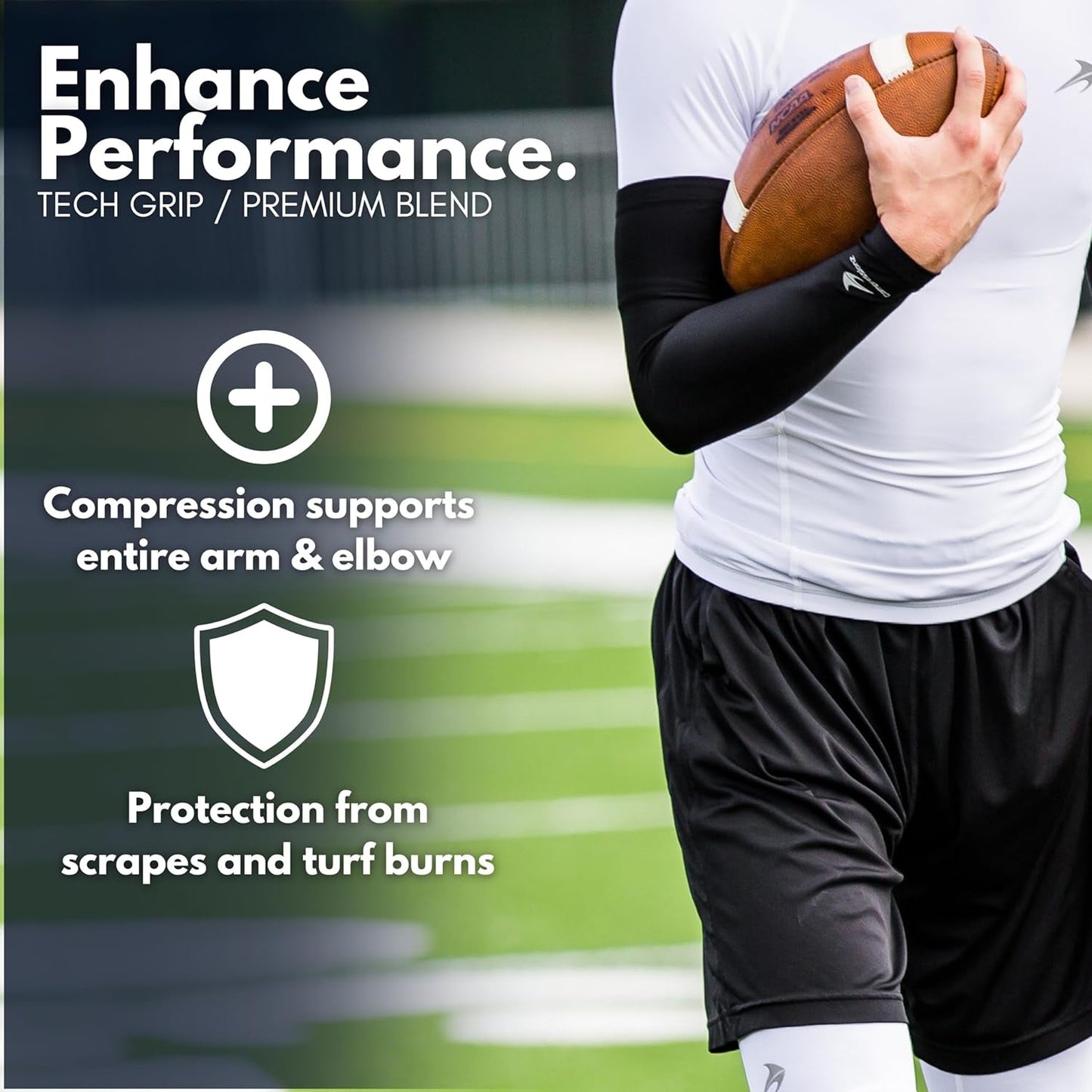 Youth Compression Arm Sleeves | UV Protection Basketball Baseball Volleyball Football for Boys and Girls Sports
