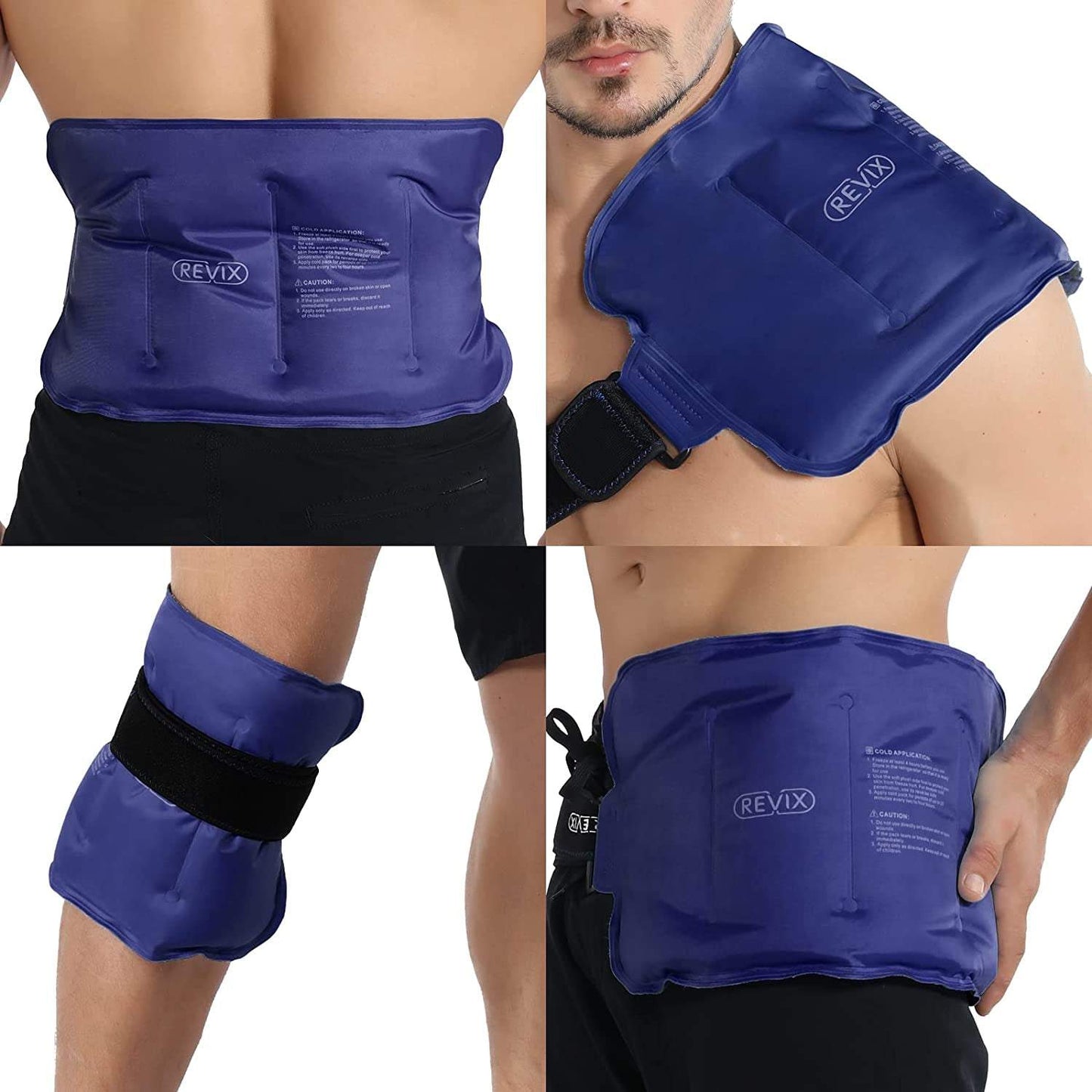 Reusable Gel Ice Pack for Injuries – 16x9" Cold Compress design, Navy.