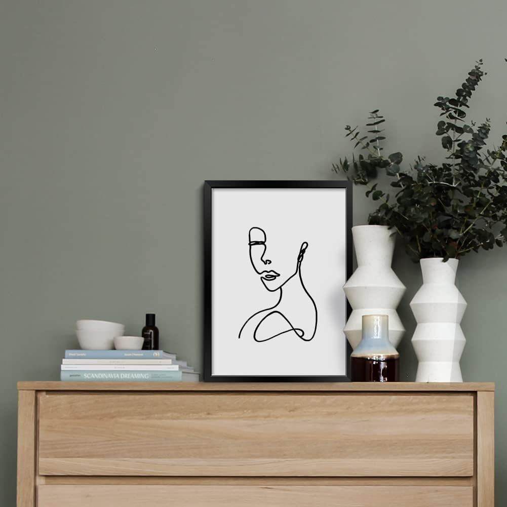 11X14 Inch Black Framed Wall Art Set of 3 Minimalist Line Wall Art Frames for Home Decoration