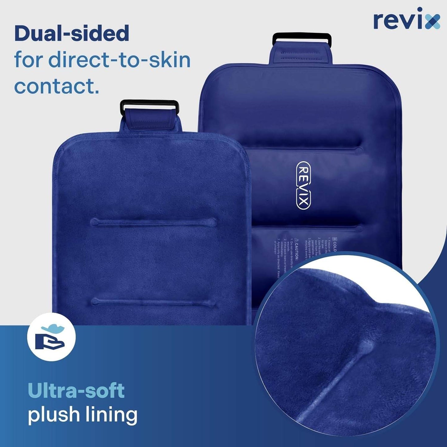 Reusable Gel Ice Pack for Injuries – 16x9" Cold Compress design, Navy.