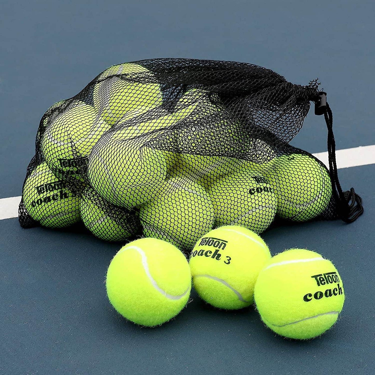 Pressureless Tennis Balls 12/18 Pack practice with Mesh Bag – 4 Colors
