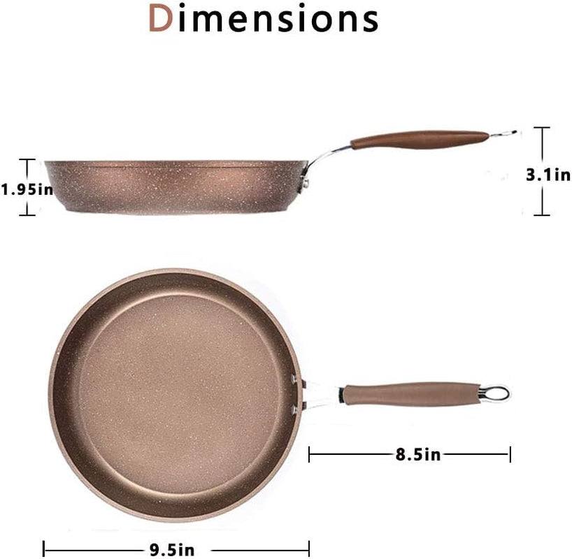 Nonstick Frying Pan, Best Nonstick Omelette Skillet, Stone Coating Cooking Pan, Dishwasher Safe, Induction Compatible(9.5Inch)