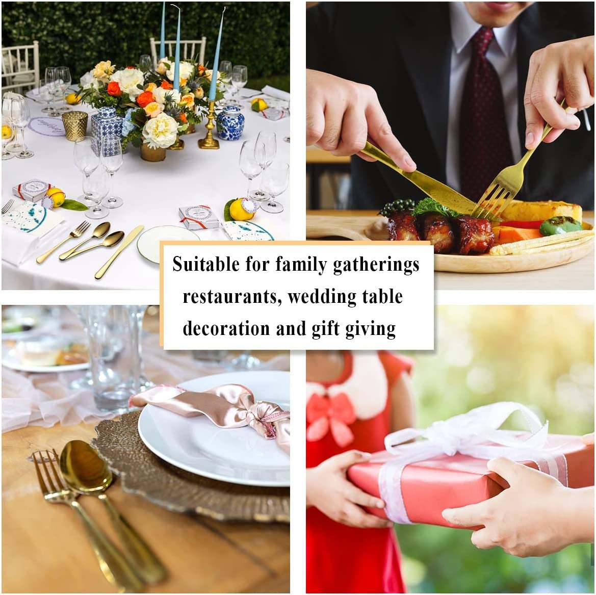 gold flatware set 20-Piece Gold Flatware Set Titanium-Plated Stainless
