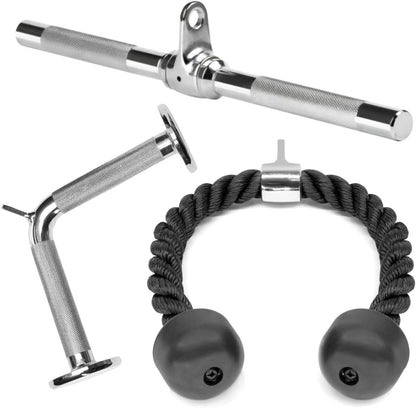 Combo Tricep Press down Cable Attachment - Cable Machine Accessories for Home Gym with Multi Option